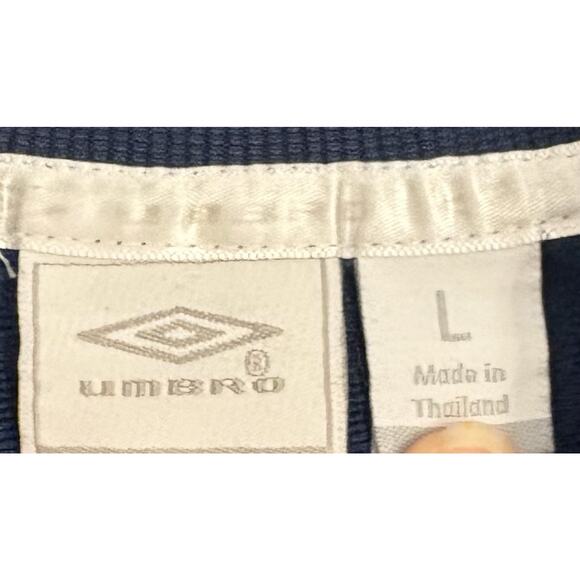 Umbro Men’s Navy Blue Checkerboard Full Zip Track Jacket Soccer Size Large - Picture 3 of 5